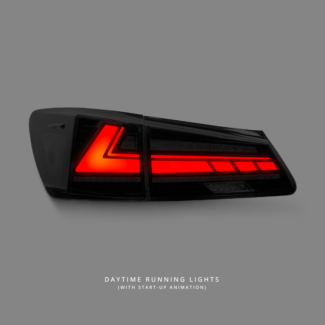 Lexus IS GSE20 / GSE21 / USE20 (2005 - 2013) Sequential V2 3D Smoked LED Light Bar Tail Lights LH + RH
