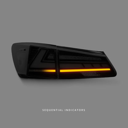 Lexus IS GSE20 / GSE21 / USE20 (2005 - 2013) Sequential V2 3D Smoked LED Light Bar Tail Lights LH + RH