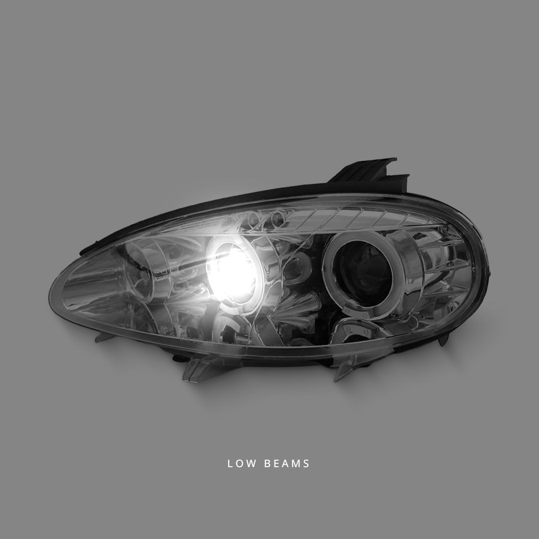 Mazda MX-5 NB Series 2 (2001 - 2005) Clear LED Angel Eyes Projector Headlights LH + RH
