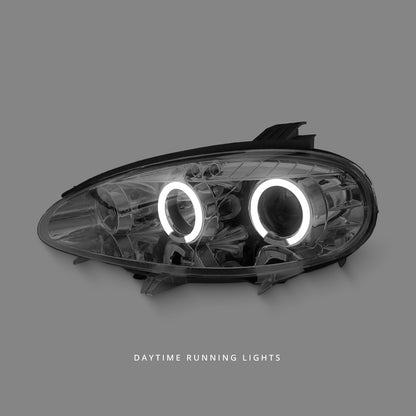 Mazda MX-5 NB Series 2 (2001 - 2005) Clear LED Angel Eyes Projector Headlights LH + RH