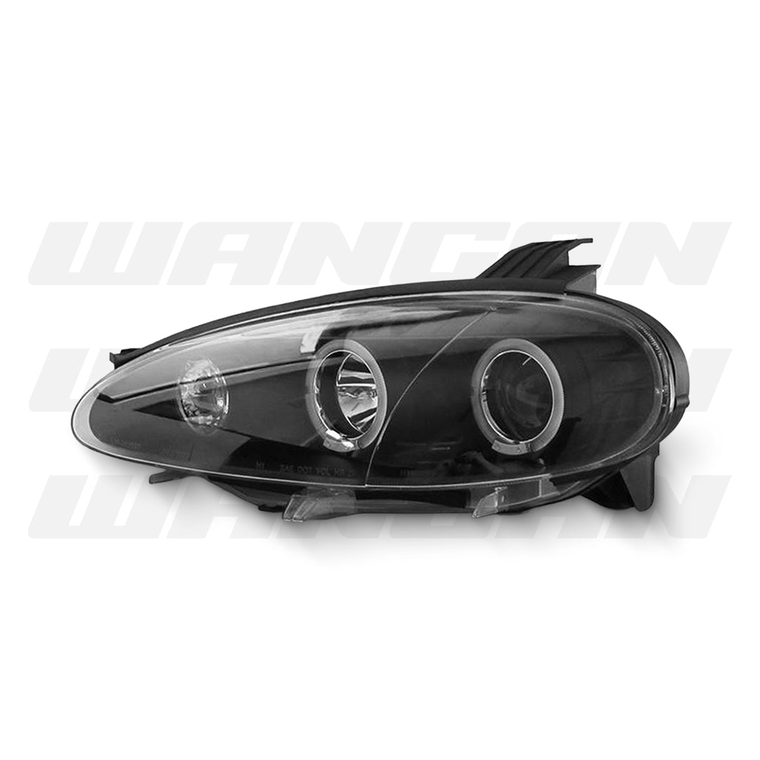 Mazda MX-5 NB Series 2 (2001 - 2005) Black LED Angel Eyes Projector Headlights LH + RH