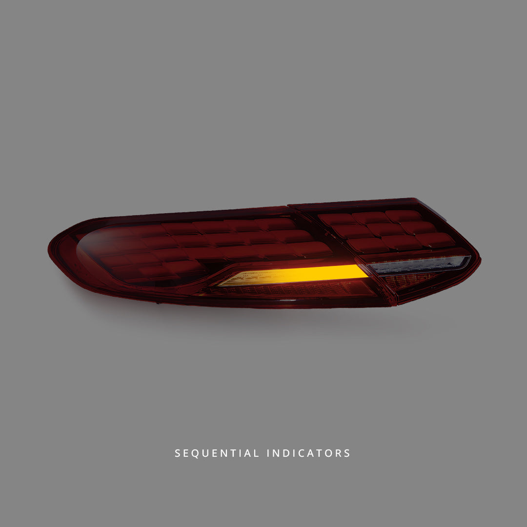 Mercedes Benz C Class W205 (2015 - 2021) Clear Red LED 3D Tail Lights LH + RH