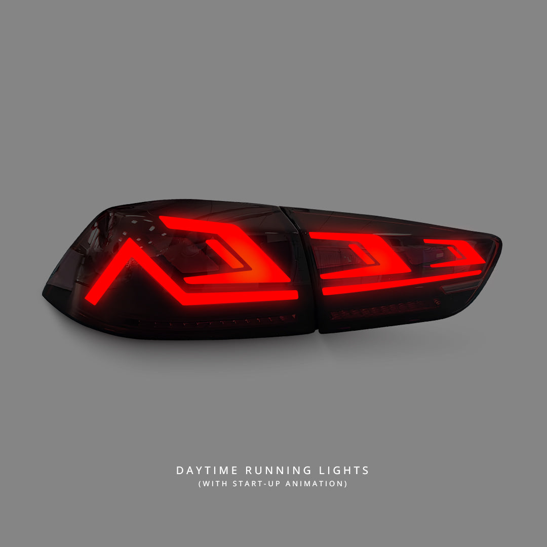 Mitsubishi Lancer CJ (2007 - 2018) Sequential Clear Red 3D V3 Full LED Tail Lights LH + RH