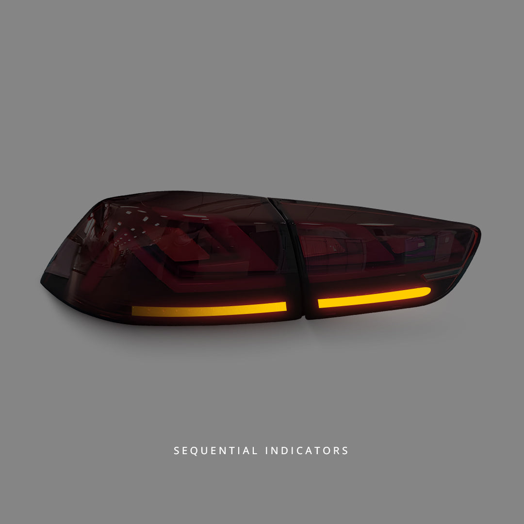 Mitsubishi Lancer CJ (2007 - 2018) Sequential Clear Red 3D V3 Full LED Tail Lights LH + RH