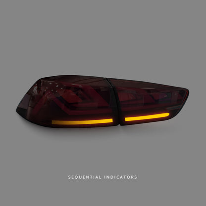 Mitsubishi Lancer CJ (2007 - 2018) Sequential Clear Red 3D V3 Full LED Tail Lights LH + RH