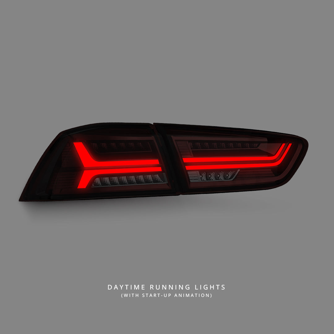 Mitsubishi Lancer CJ (2007 - 2018) Sequential Clear Red Full LED Dynamic Tail Lights LH + RH