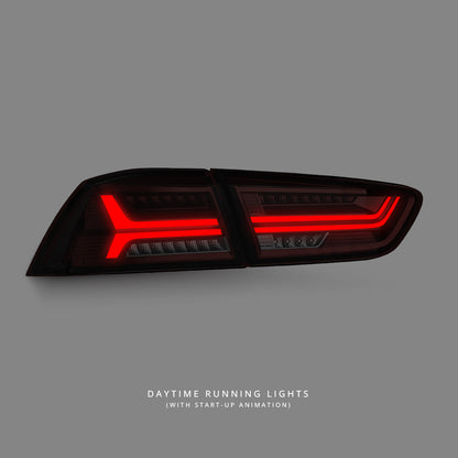 Mitsubishi Lancer CJ (2007 - 2018) Sequential Clear Red Full LED Dynamic Tail Lights LH + RH