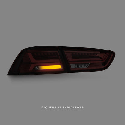 Mitsubishi Lancer CJ (2007 - 2018) Sequential Clear Red Full LED Dynamic Tail Lights LH + RH