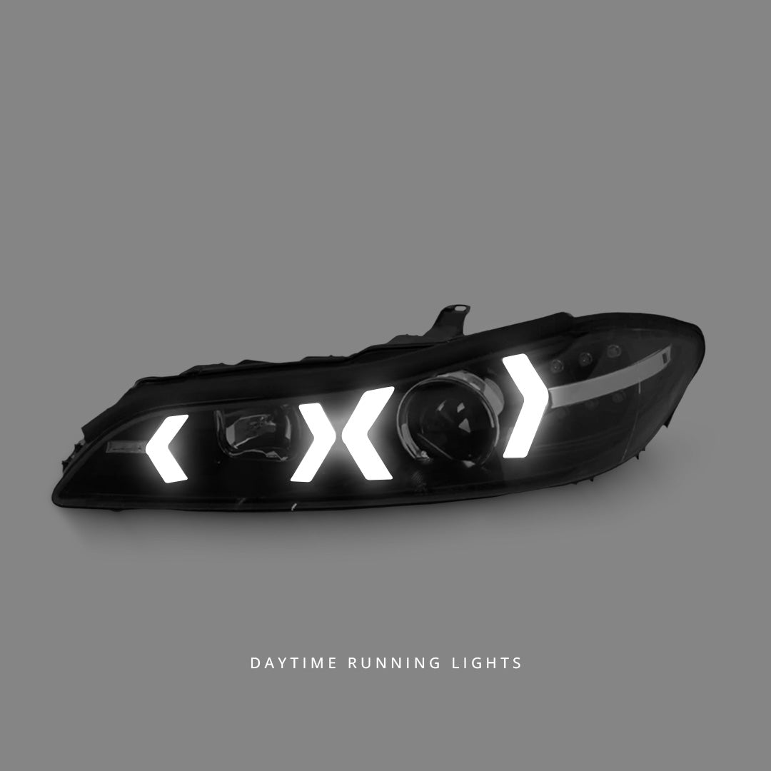 Nissan 200SX S15 (1999 - 2002) Black 3D LED DRL Projector Headlights LH + RH