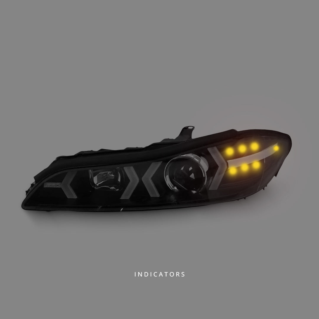 Nissan 200SX S15 (1999 - 2002) Black 3D LED DRL Projector Headlights LH + RH