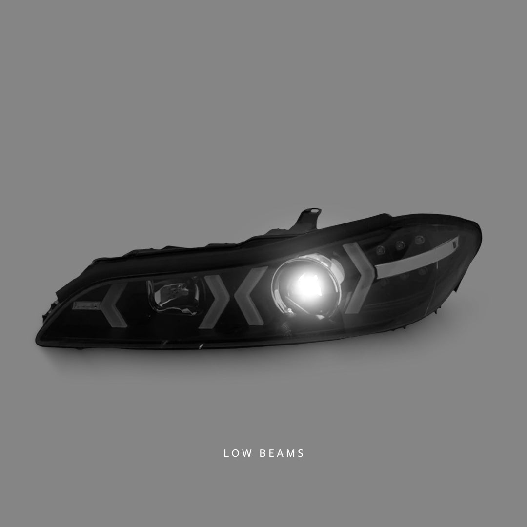 Nissan 200SX S15 (1999 - 2002) Black 3D LED DRL Projector Headlights LH + RH