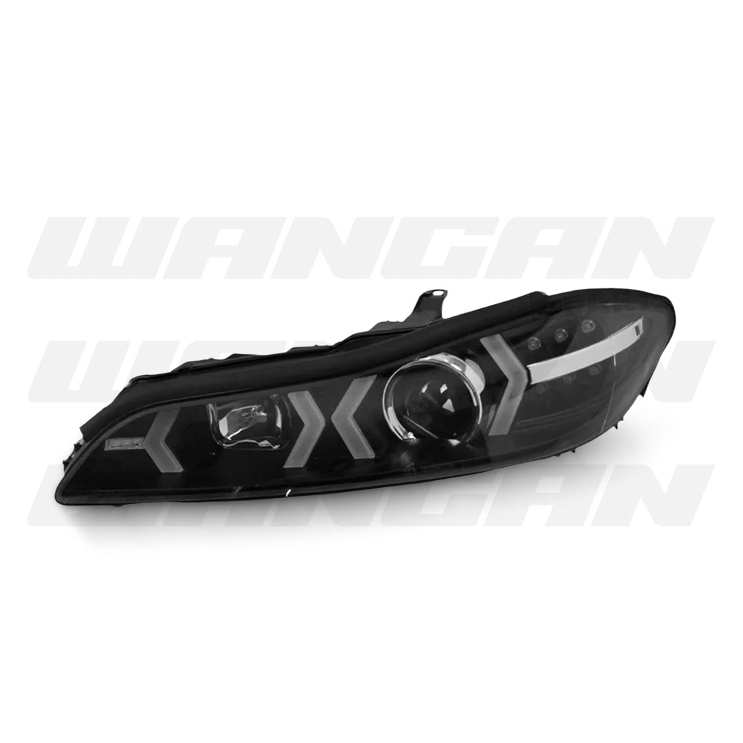 Nissan 200SX S15 (1999 - 2002) Black 3D LED DRL Projector Headlights LH + RH