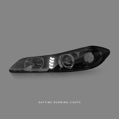 Nissan 200SX S15 (1999 - 2002) Black Dual LED Projector Headlights LH + RH