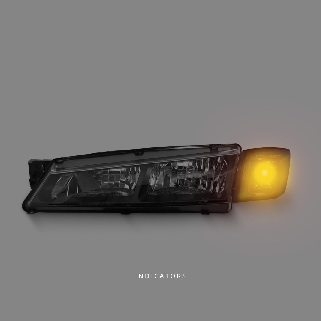 Nissan 200SX S14 Series 2 (1996 - 1998) Black OEM Style Headlights & Corner Lights LH + RH