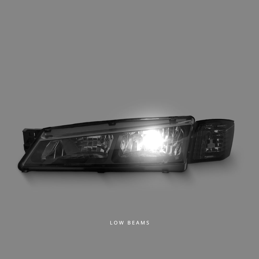 Nissan 200SX S14 Series 2 (1996 - 1998) Black OEM Style Headlights & Corner Lights LH + RH