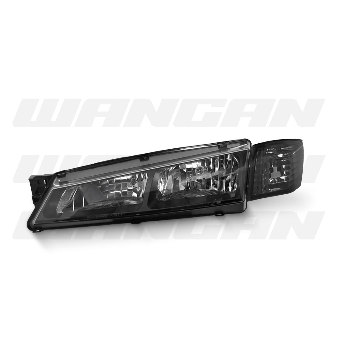 Nissan 200SX S14 Series 2 (1996 - 1998) Black OEM Style Headlights & Corner Lights LH + RH