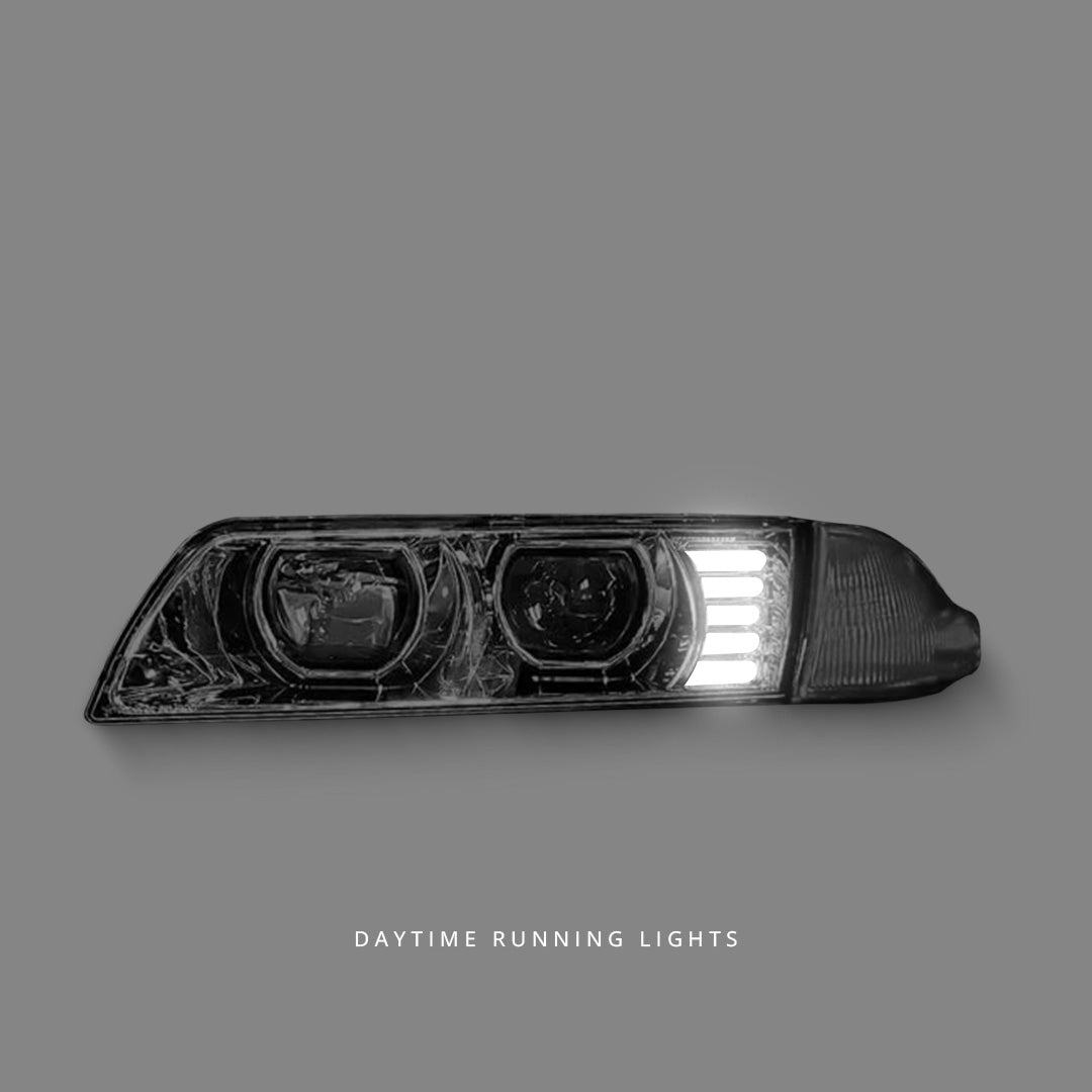 Nissan Skyline BNR32 / HCR32 / HR32 (1989 - 1994) Black LED DRL Projector Headlights LH + RH