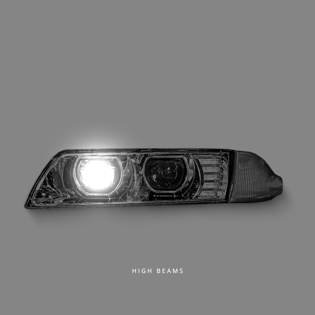 Nissan Skyline BNR32 / HCR32 / HR32 (1989 - 1994) Black LED DRL Projector Headlights LH + RH