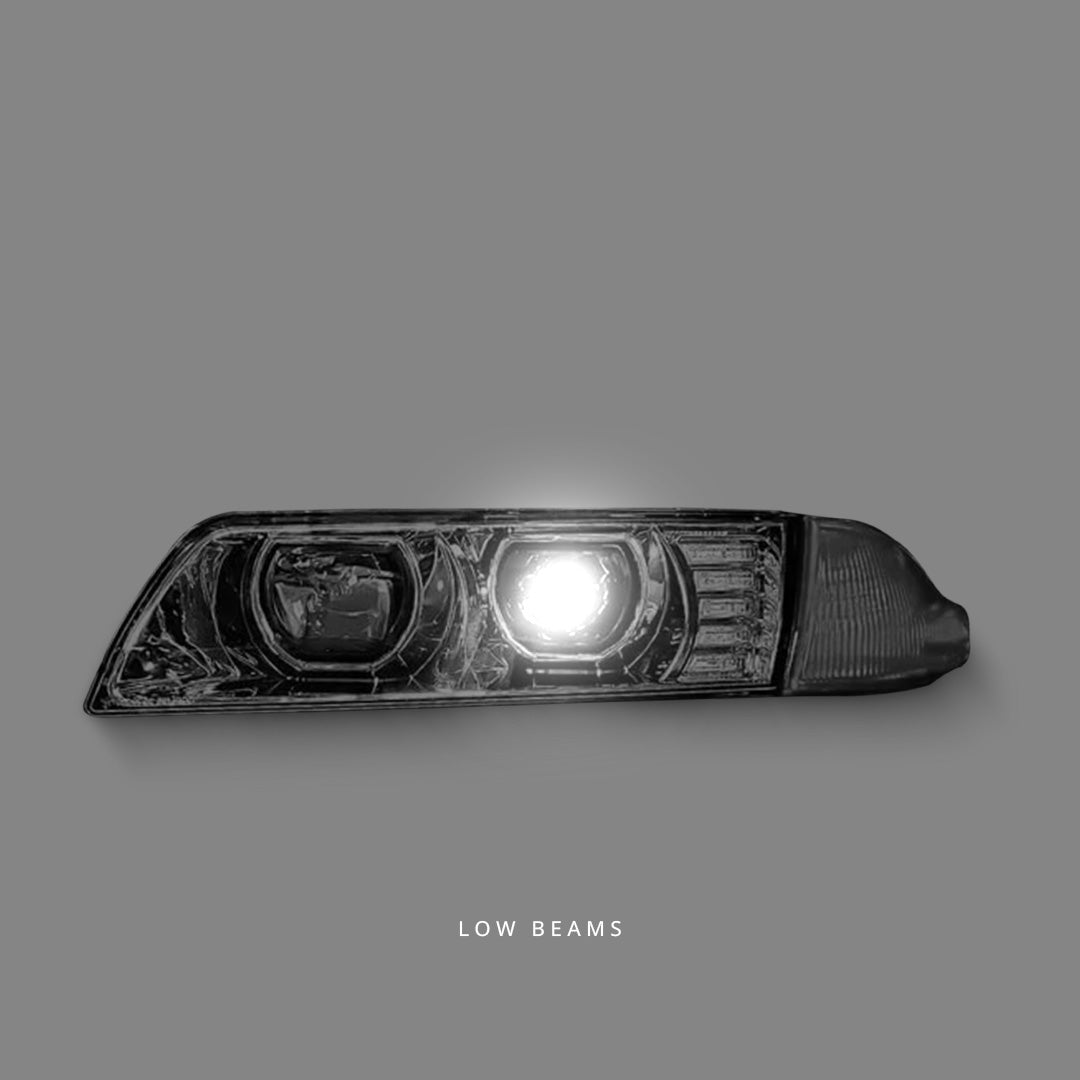 Nissan Skyline BNR32 / HCR32 / HR32 (1989 - 1994) Black LED DRL Projector Headlights LH + RH