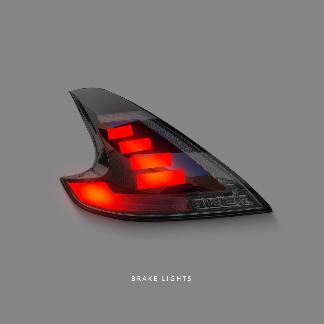 Nissan 370Z Z34 (2008 - 2021) Sequential Smoke Red Full LED Tail Lights LH + RH