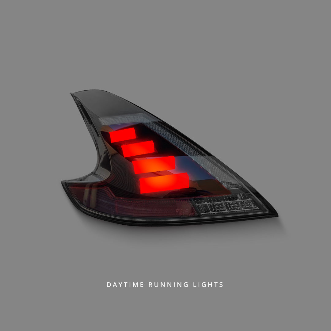 Nissan 370Z Z34 (2008 - 2021) Sequential Smoke Red Full LED Tail Lights LH + RH