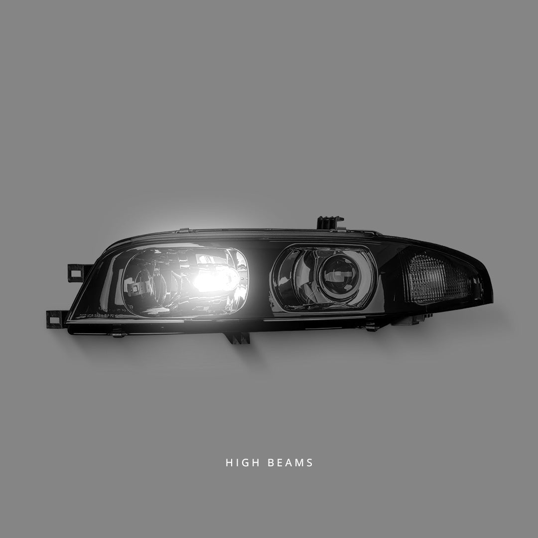 Nissan Skyline R33 (1993 - 1998) Black OE Style Projector Headlights LH + RH
