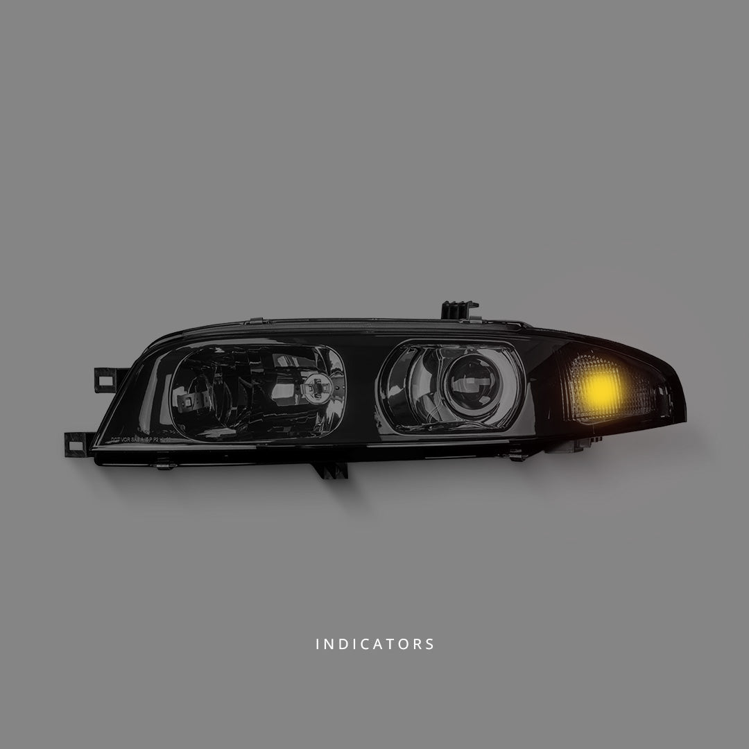 Nissan Skyline R33 (1993 - 1998) Black OE Style Projector Headlights LH + RH