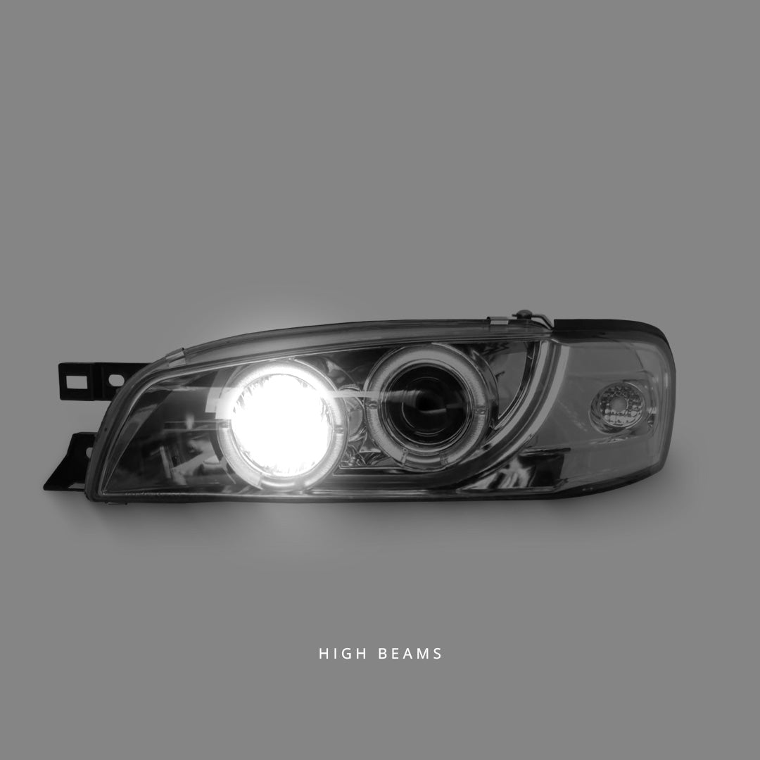 Subaru Impreza GC8 Sedan (1992 - 2000) Chrome CCFL DRL Projector Headlights LH + RH