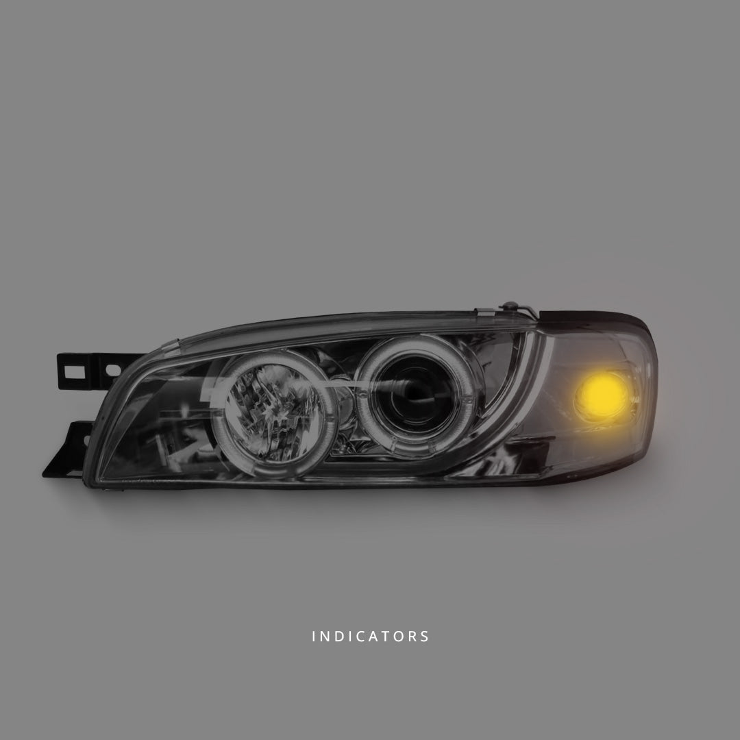 Subaru Impreza GC8 Sedan (1992 - 2000) Chrome CCFL DRL Projector Headlights LH + RH