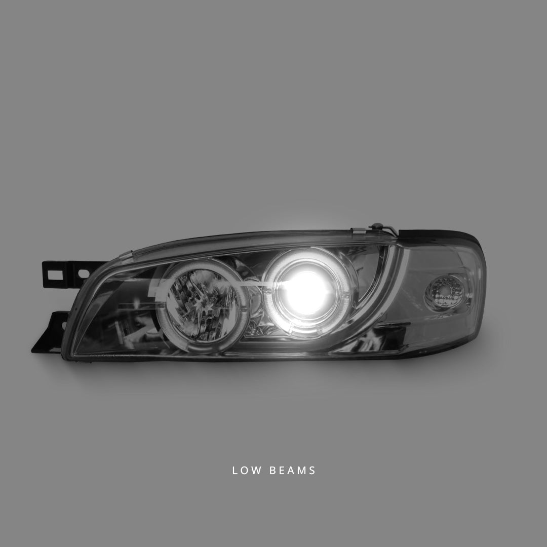 Subaru Impreza GC8 Sedan (1992 - 2000) Chrome CCFL DRL Projector Headlights LH + RH
