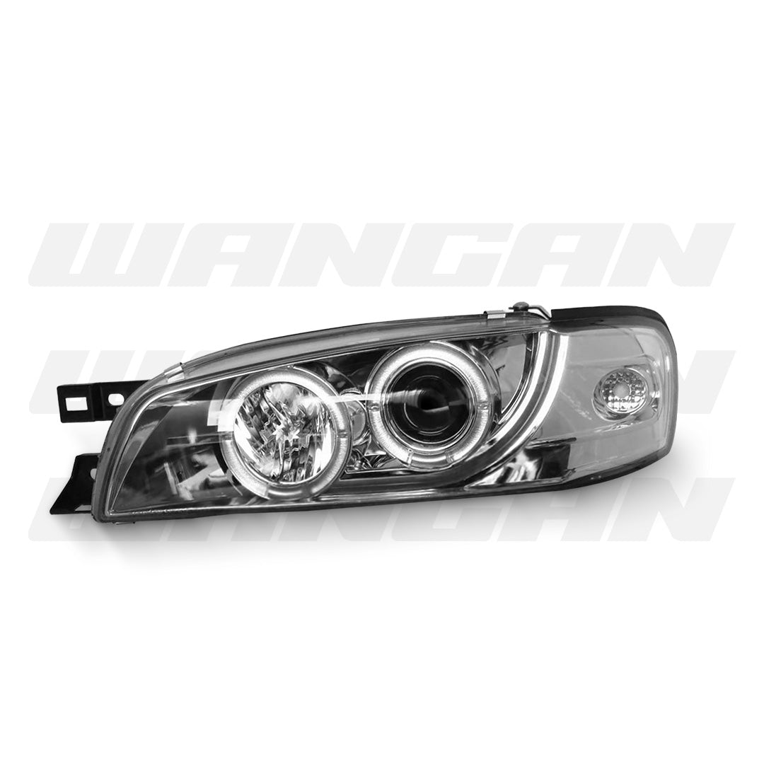 Subaru Impreza GC8 Sedan (1992 - 2000) Chrome CCFL DRL Projector Headlights LH + RH