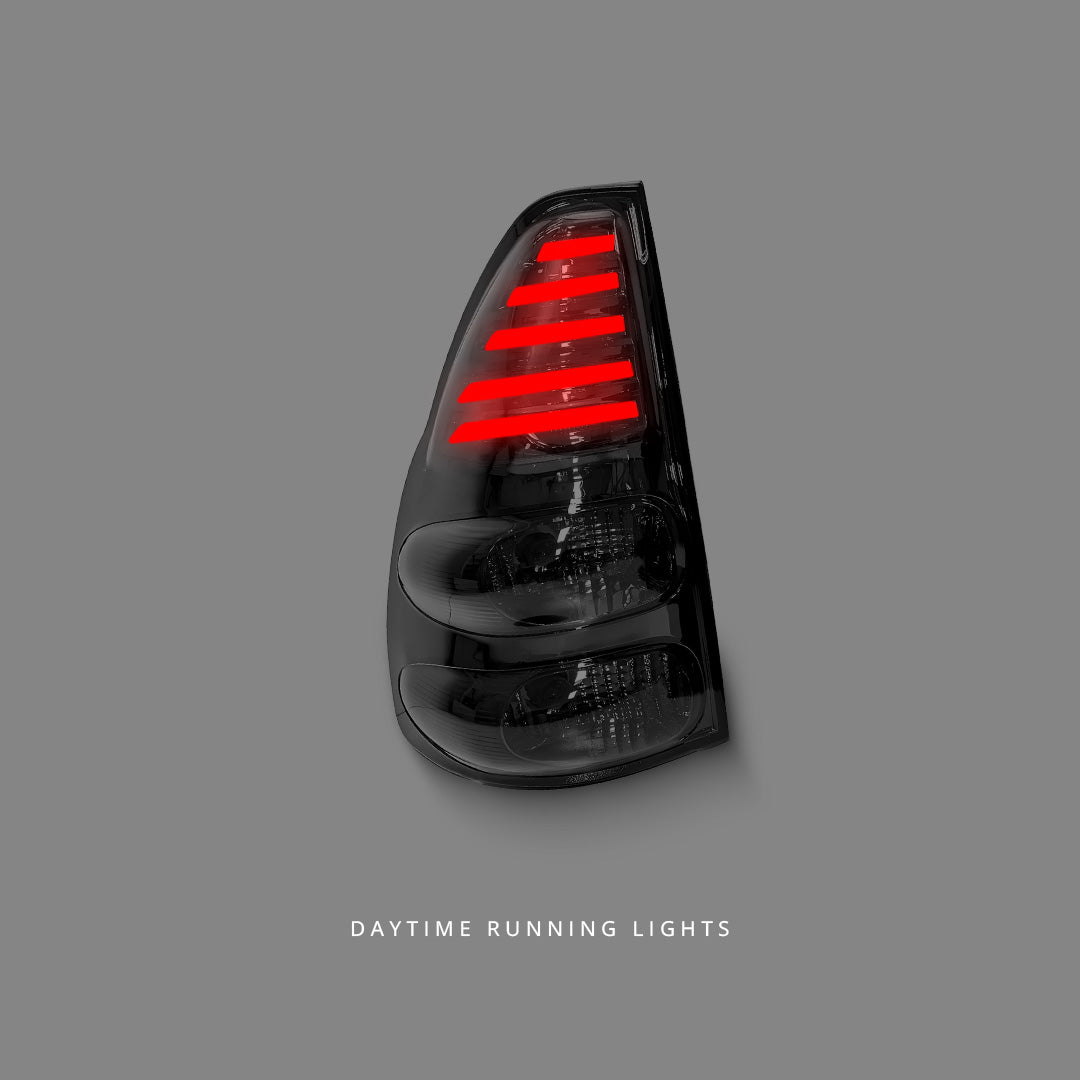 Toyota Prado 120 Series (2003 - 2009) Smoke Black LED Tail Lights LH + RH