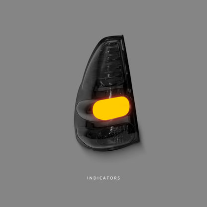 Toyota Prado 120 Series (2003 - 2009) Smoke Black LED Tail Lights LH + RH