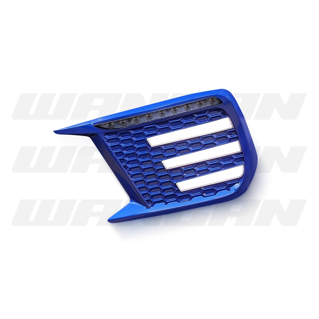 Subaru WRX VA (2018 - 2021) Sequential Blue Clear 3D LED DRL Turn Signal Fog Light Bezels LH + RH