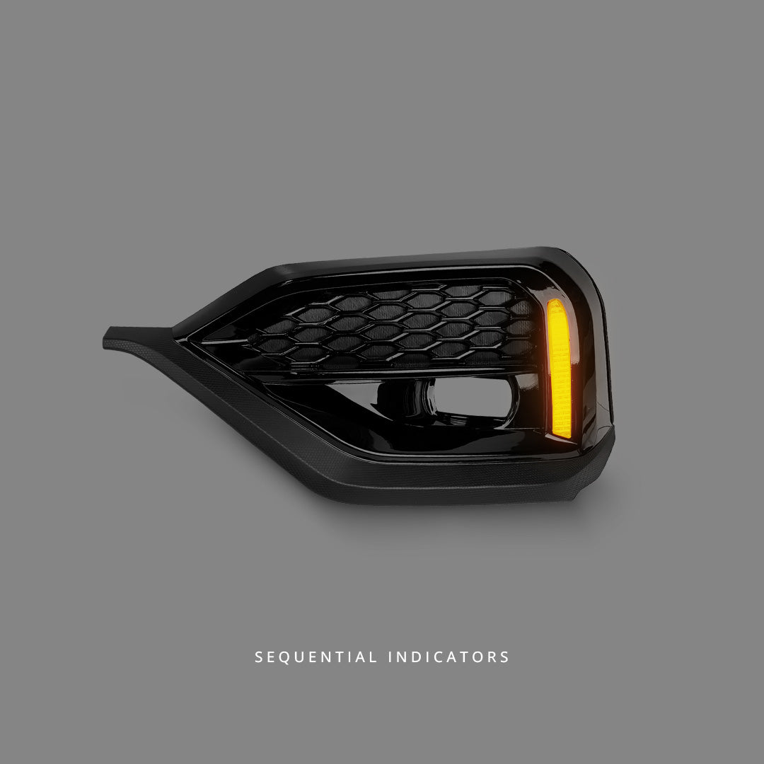Subaru WRX VB (2022 - 2024) Black 3D LED DRL Dynamic Turn Signal Fog Light Bezels LH + RH