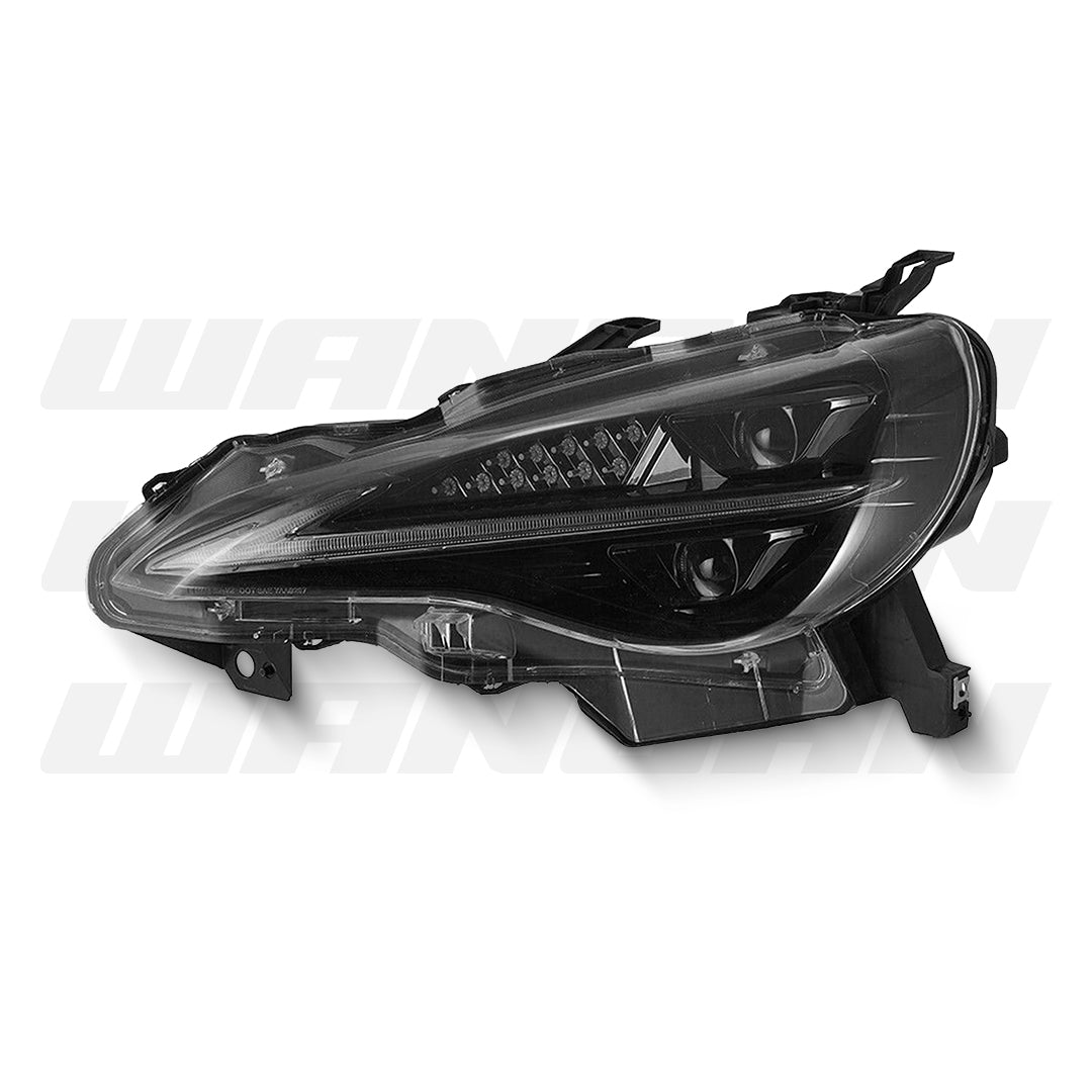 Subaru BRZ 1st Gen (2012 - 2020) Sequential Black 3D V2 Triple LED DRL Projector Headlights LH + RH
