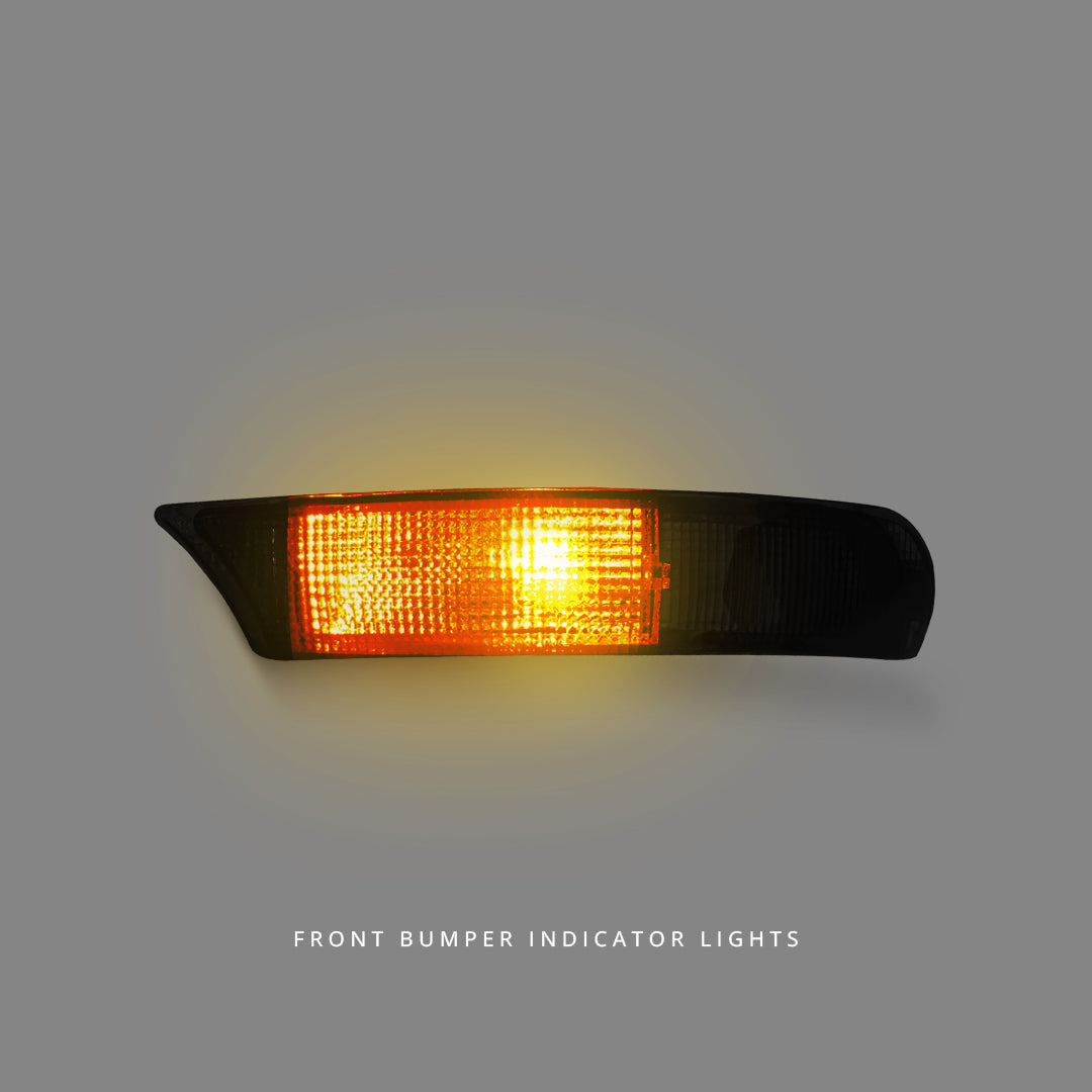 Subaru Impreza GC8 (1992 - 1997) Black Front Bumper Signal Indicator Lights LH + RH