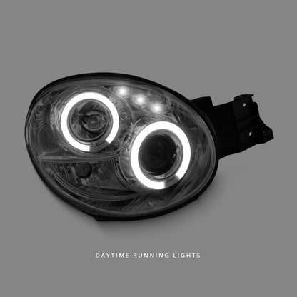 Subaru Impreza GD / GG (2000 - 2002) Clear LED Angel Eyes Projector Headlights LH + RH