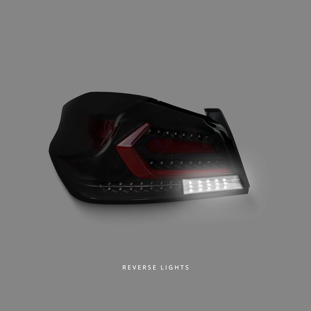 Subaru WRX VA (2015 - 2021) Sequential Black Red V5 LED Dynamic Tail Lights LH + RH