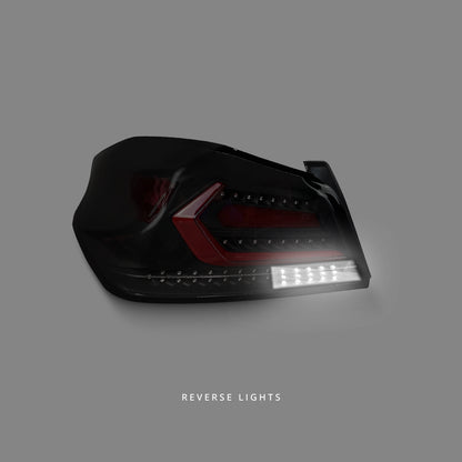 Subaru WRX VA (2015 - 2021) Sequential Black Red V5 LED Dynamic Tail Lights LH + RH