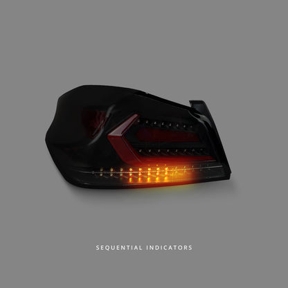 Subaru WRX VA (2015 - 2021) Sequential Black Red V5 LED Dynamic Tail Lights LH + RH