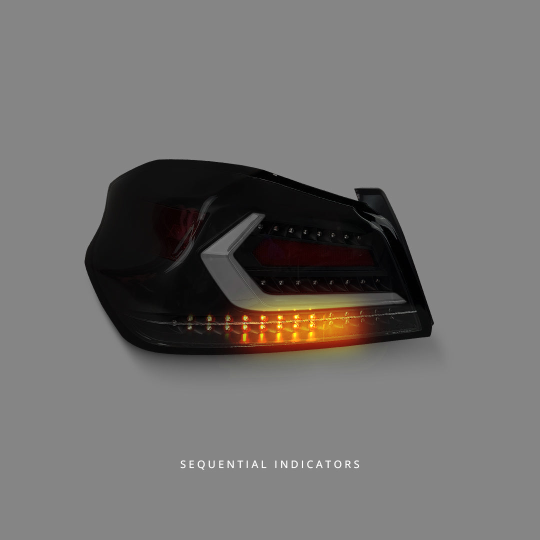 Subaru WRX VA (2015 - 2021) Sequential Black White V5 LED Dynamic Tail Lights LH + RH