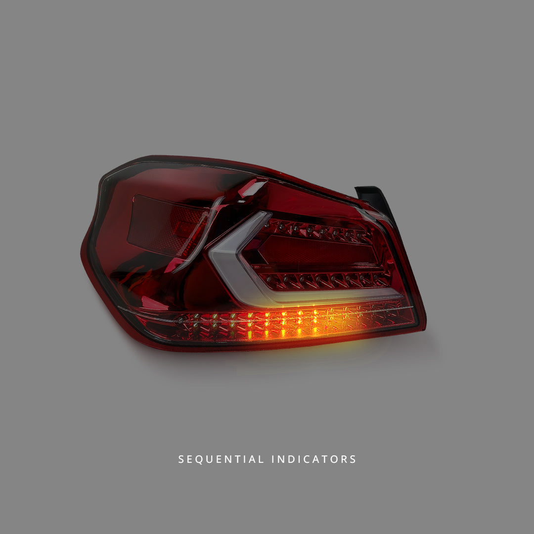 Subaru WRX VA (2015 - 2021) Sequential Clear Red V5 LED Dynamic Tail Lights LH + RH