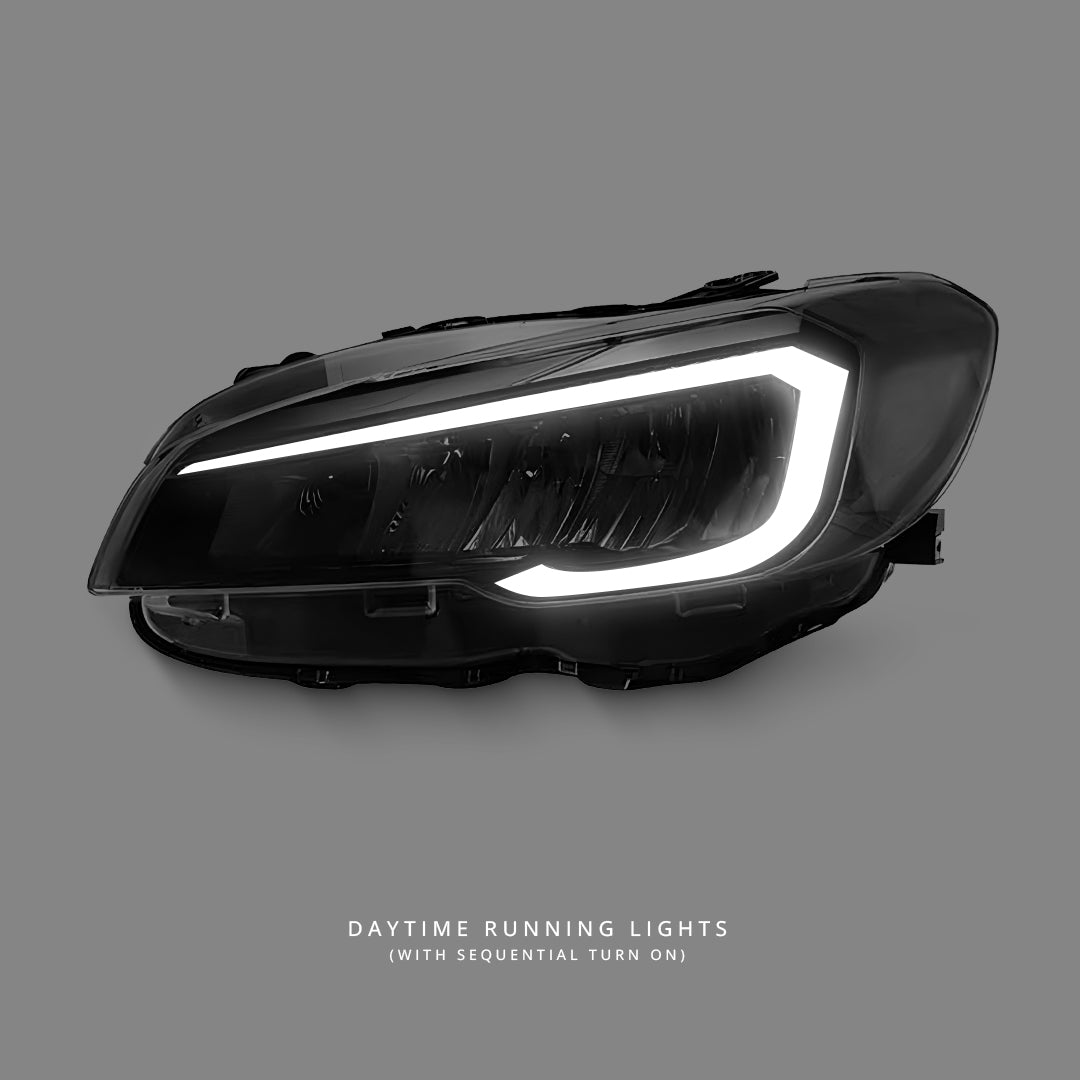 Subaru WRX VA (2014 - 2017) Sequential Black 3D LED DRL Projector Headlights LH + RH