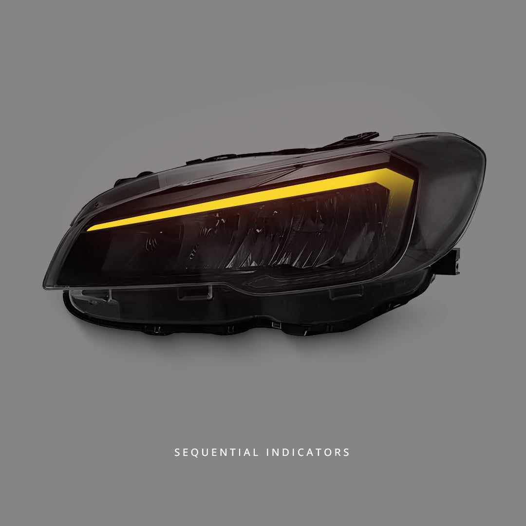 Subaru WRX VA (2014 - 2017) Sequential Black 3D LED DRL Projector Headlights LH + RH