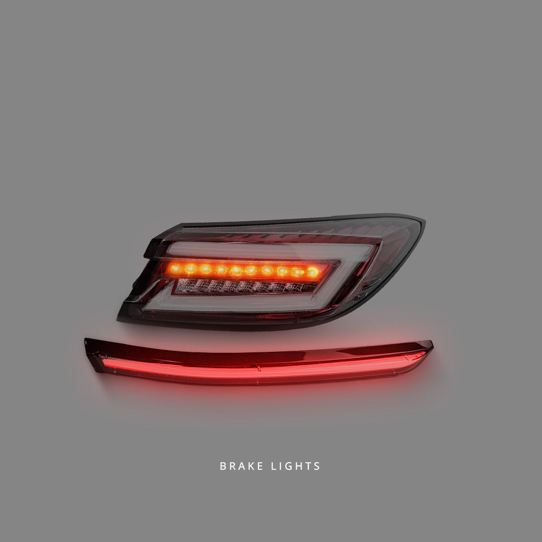 Subaru BRZ 2nd Gen (2022 - 2023) Sequential Clear Red LED Dynamic Tail Lights and Center Garnish LH + RH
