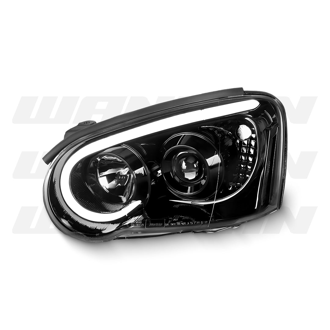 Subaru Impreza GD / GG (2003 - 2005) Black 3D LED Angel Eyes Projector Headlights LH + RH
