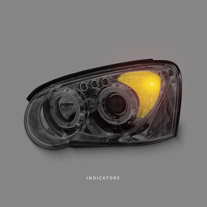 Subaru WRX STI GD (2003 - 2005) Clear LED Angel Eyes Projector Headlights LH + RH