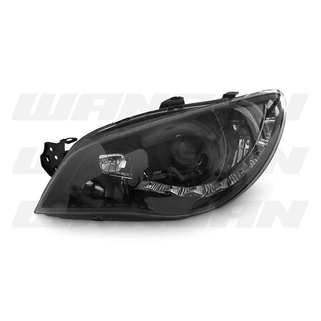 Subaru Impreza GD / GG (2005 - 2007) Black LED DRL Projector Headlights LH + RH