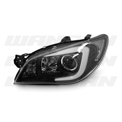 Subaru Impreza GD (2005 - 2007) Black LED 3D Stripe DRL Projector Headlights LH + RH
